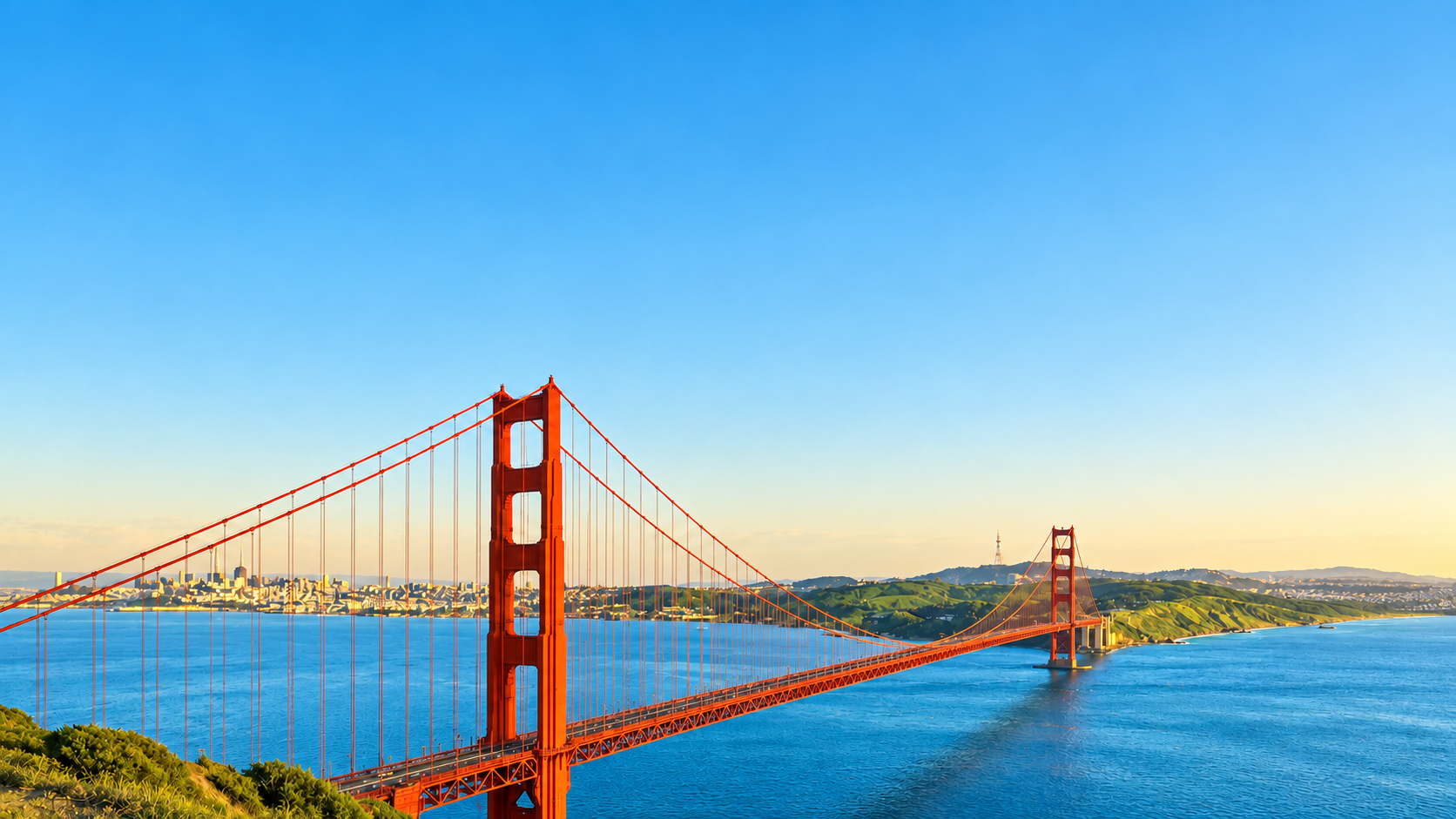 Golden Gate Bridge on a bright day