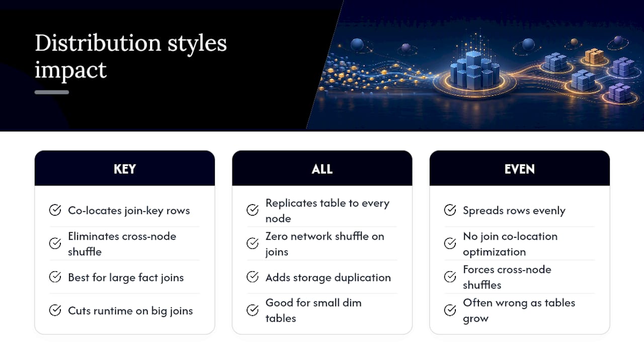 How do distribution styles and sort keys change your bill? — overview diagram