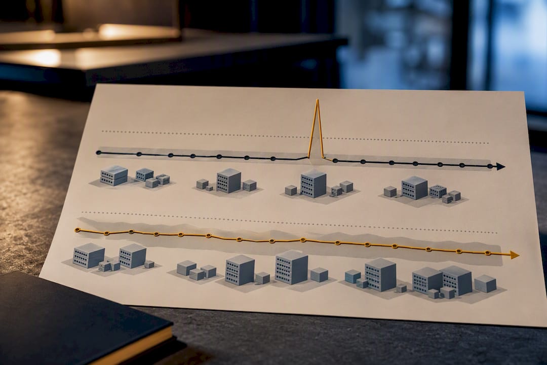 Illustration comparing spikes and steady waste