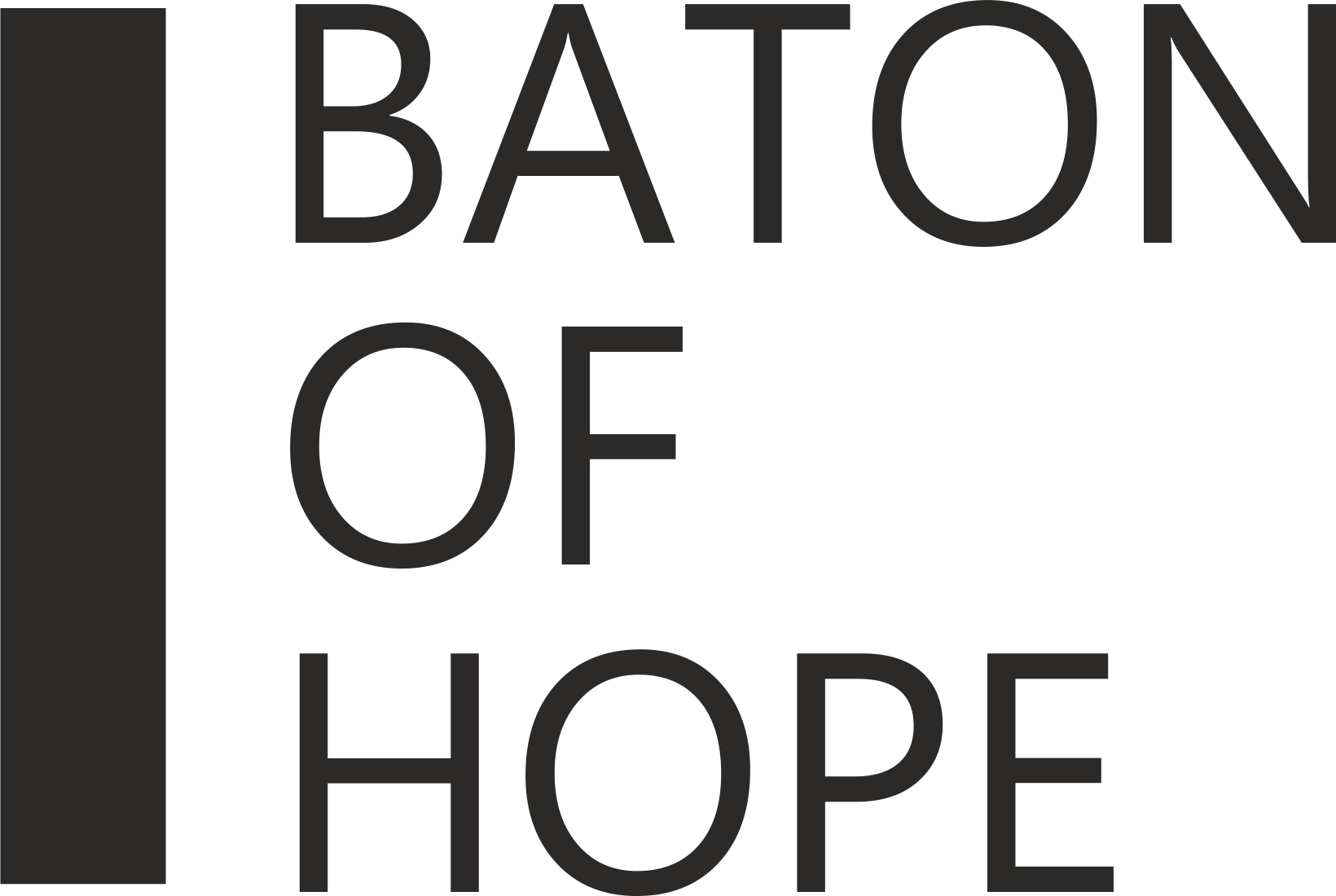 Baton Of Hope text logo with a solid vertical bar on the left side.
