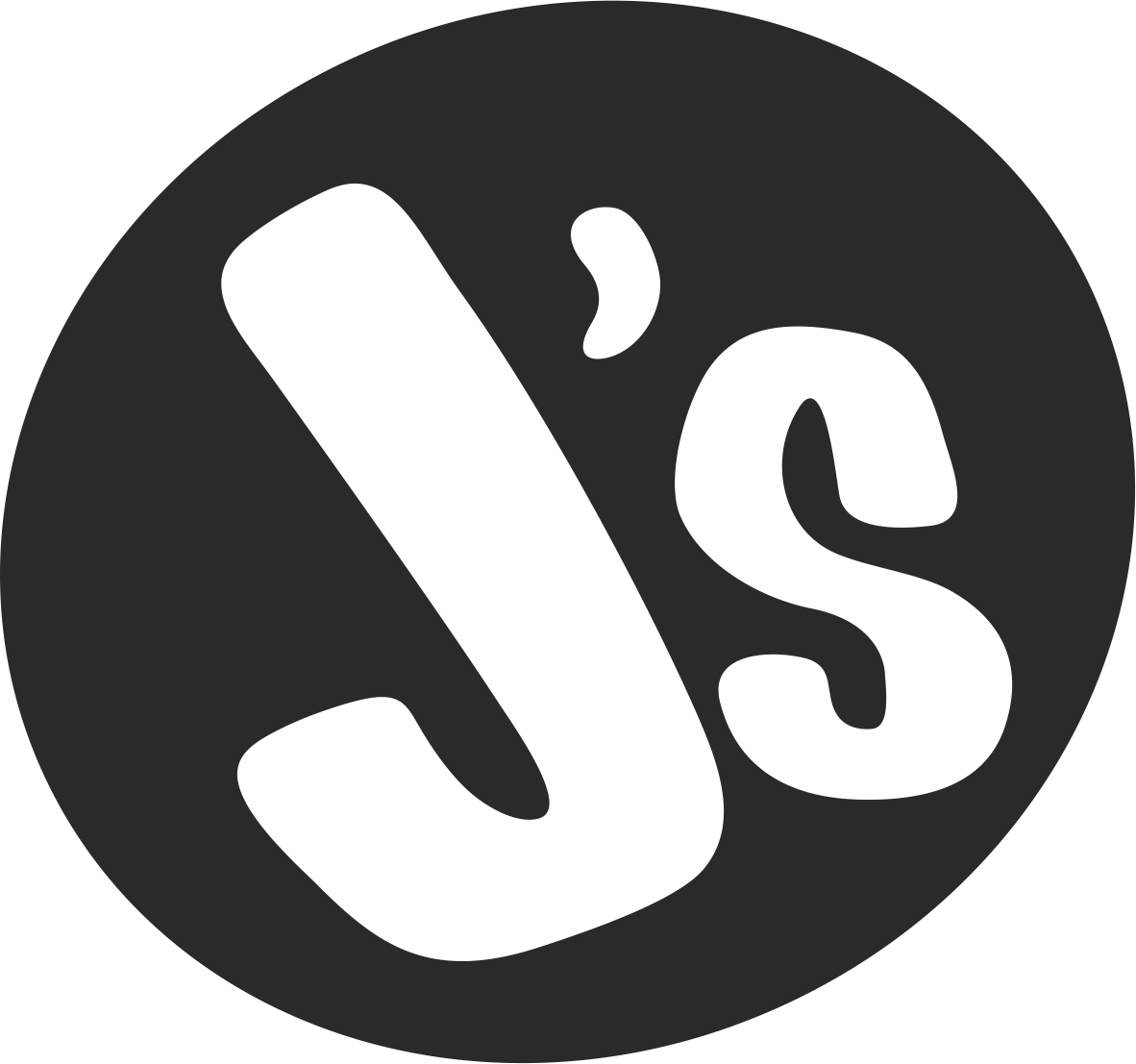 White stylized letter J and lowercase s in a black circle logo.