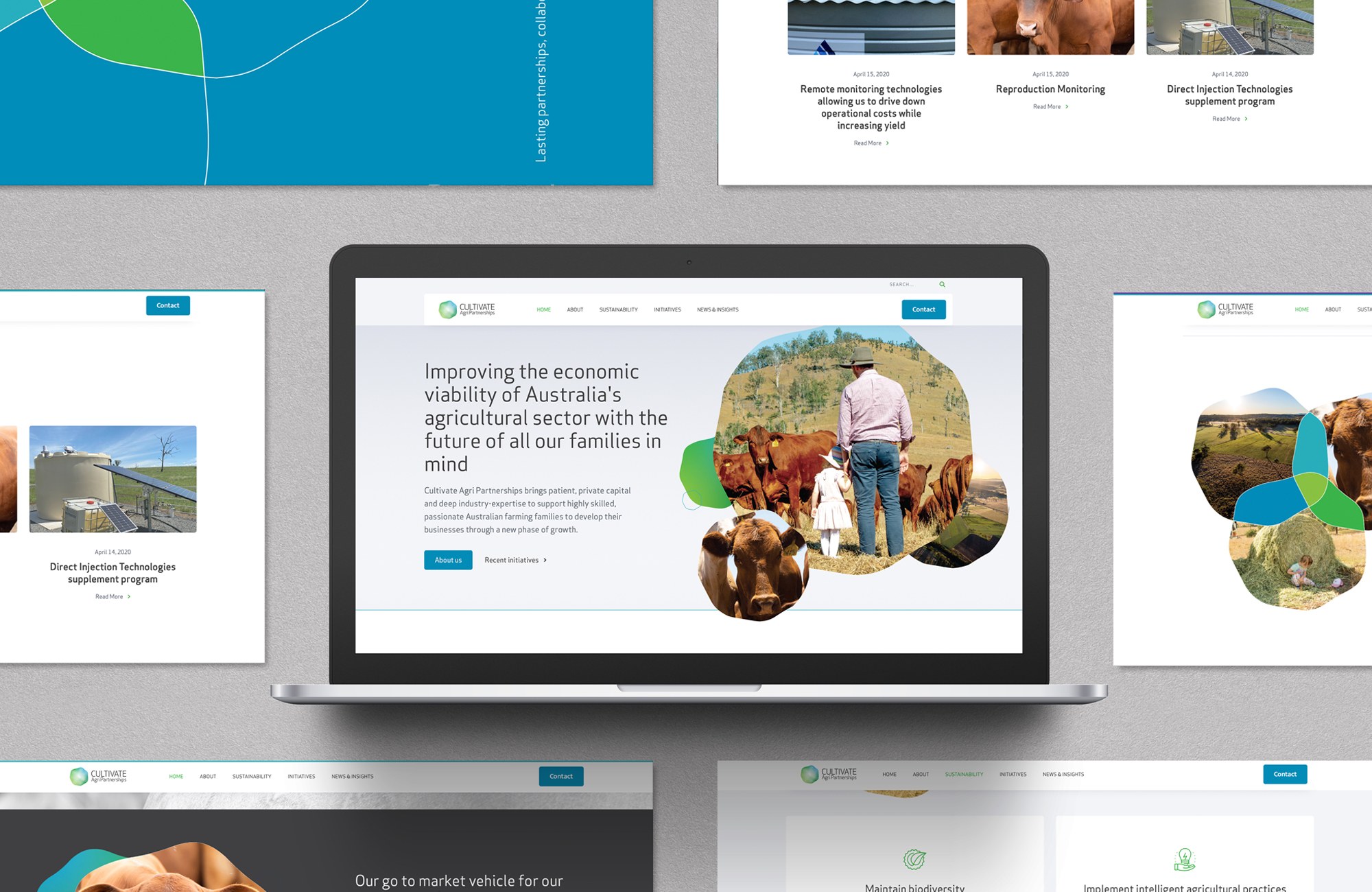 Cultivate Agri Partnerships website on a laptop