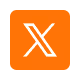 Orange square with a white stylized X in the center.