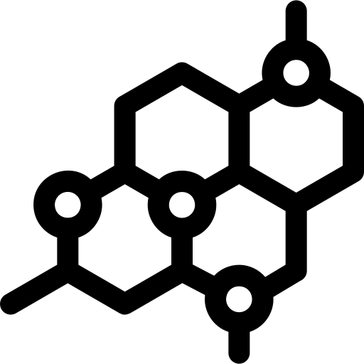 Structural chemical formula of progesterone molecule showing carbon, hydrogen, and oxygen atoms in a steroid backbone.