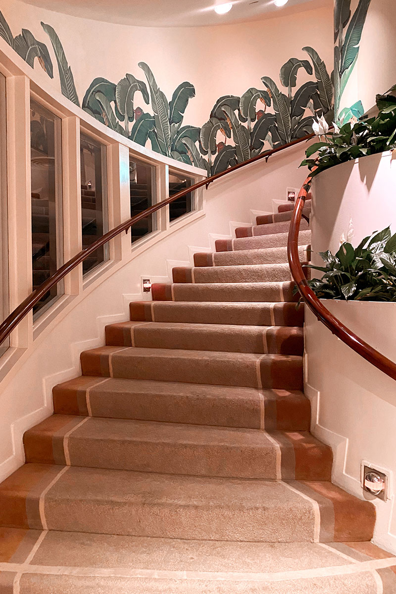 Banana leaf mural stair