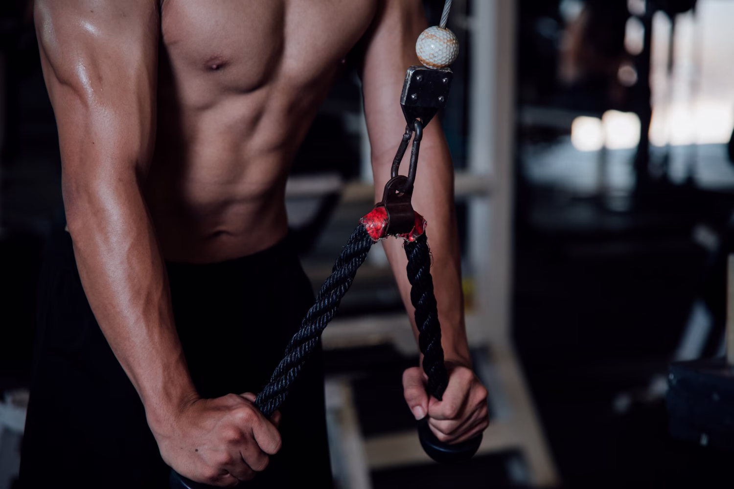 Athlete training with resistance equipment