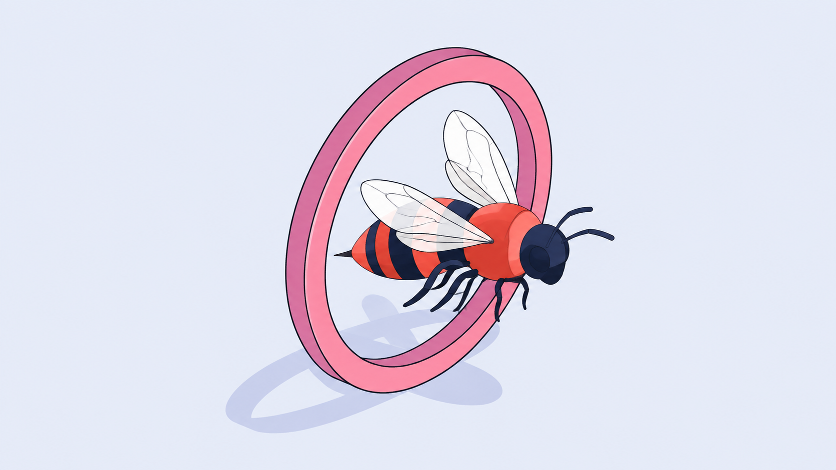 Illustration of a bee flying through a pink ring, representing the OWASP Agentic Skills Top 10