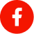 Facebook icon with white lowercase letter f in a red circle.