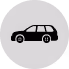Simple black car icon facing left on light gray background.