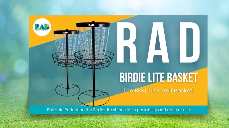 Product card for the RAD Birdie Lite basket, described as portable and easy to use.