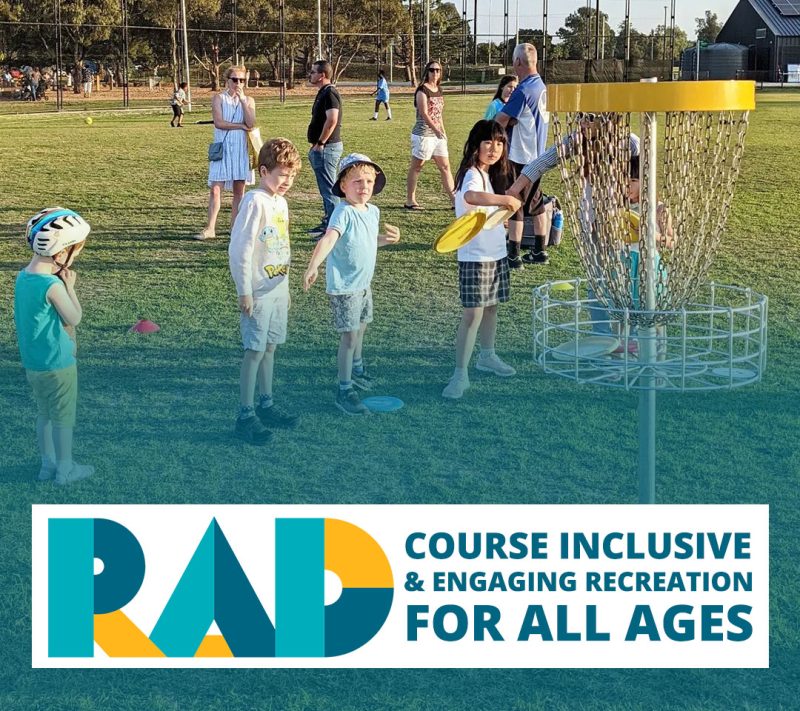 RAD card reading course inclusive and engaging recreation for all ages, showing young children throwing at a basket.