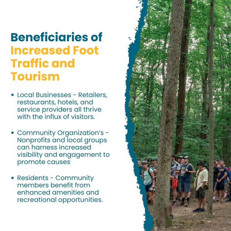 RAD card on the beneficiaries of increased foot traffic and tourism: local businesses, community organisations and residents.
