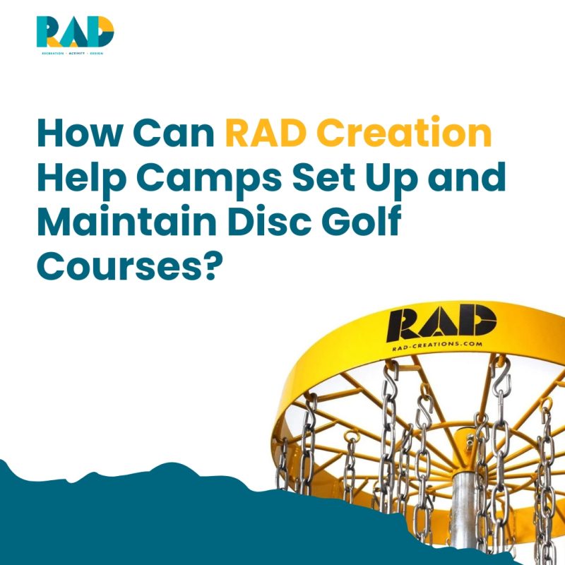 RAD card asking how RAD can help camps set up and maintain courses, showing the top of a yellow RAD basket.