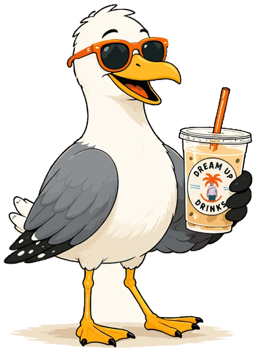 Scout carrying a DreamUp drink