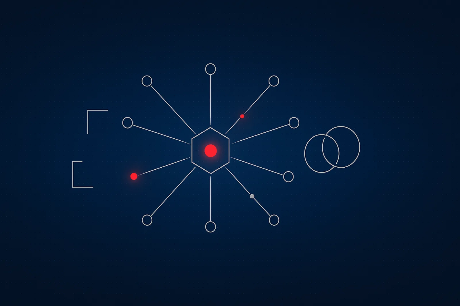 Abstract hub-and-node illustration of a single casino API integration