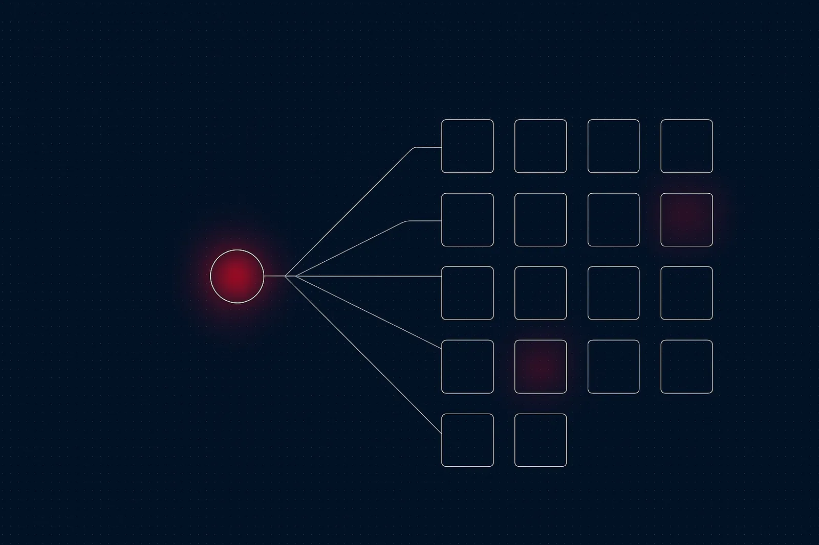 One central hub connected to many game-studio tiles, representing a casino game aggregator