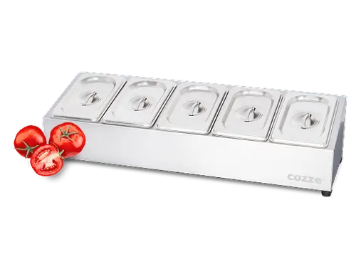 A set of four trays with tomatoes on them.