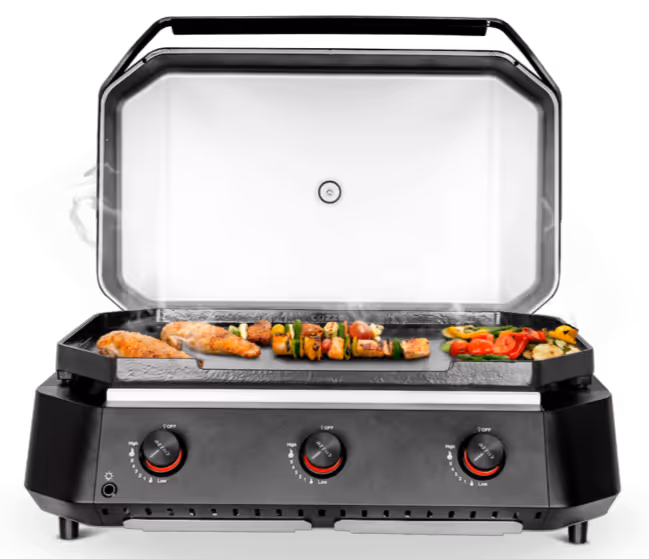A grill that has some food on it.