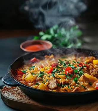 Freshly prepared vegetable dish
