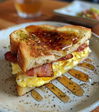 Toasted sandwich with melted cheese