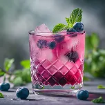 Blueberry berry lemonade with mint