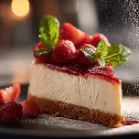 Strawberry cheesecake with fresh berries