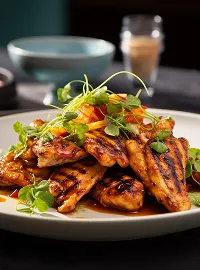 Grilled chicken with vegetables