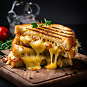 Grilled sandwich with melted cheese