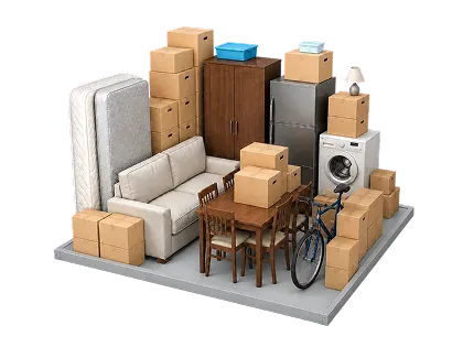 100 sqft storage plan suitable for a two-bedroom apartment