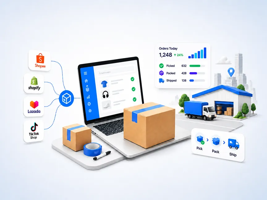 Ecommerce fulfilment with Shopee, Lazada, TikTok Shop and Shopify integrations