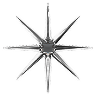 The abstract star icon in the metal glass style