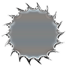 The abstract sun icon in the metal glass style