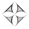 Abstract four-point geometric icon