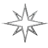 Eight-point star line-art icon