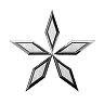 Four-point star line-art icon.