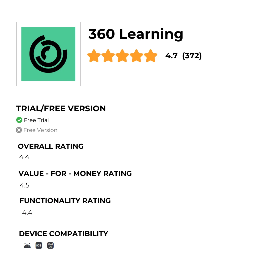 360 Learning ratings on Capterra