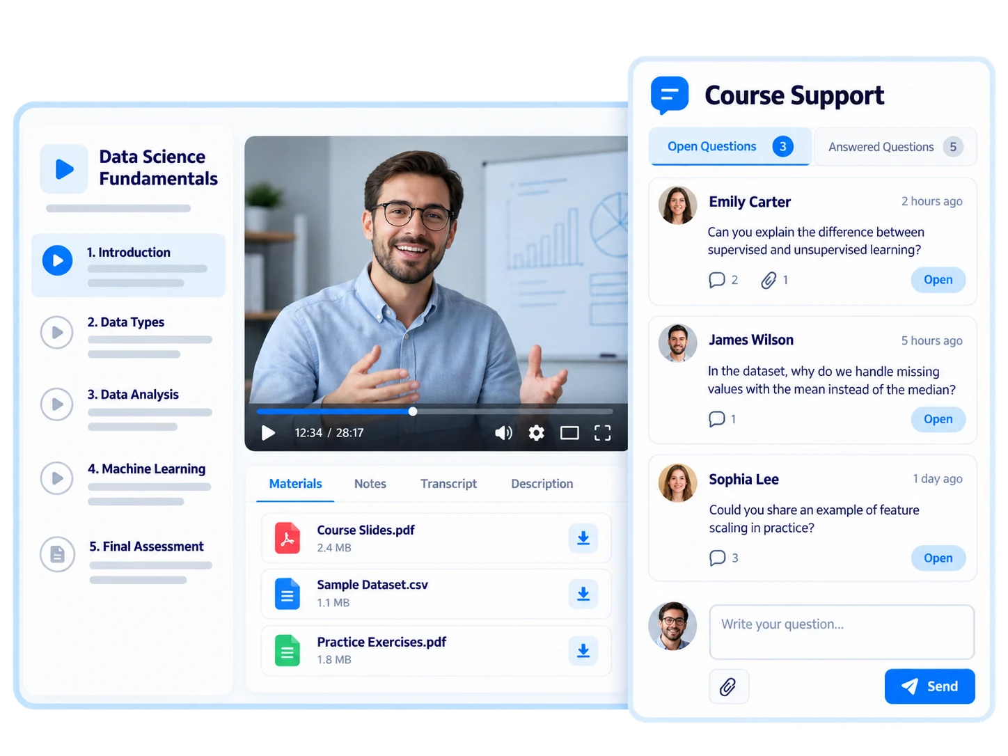 Not just a question box, but an uninterrupted learning support