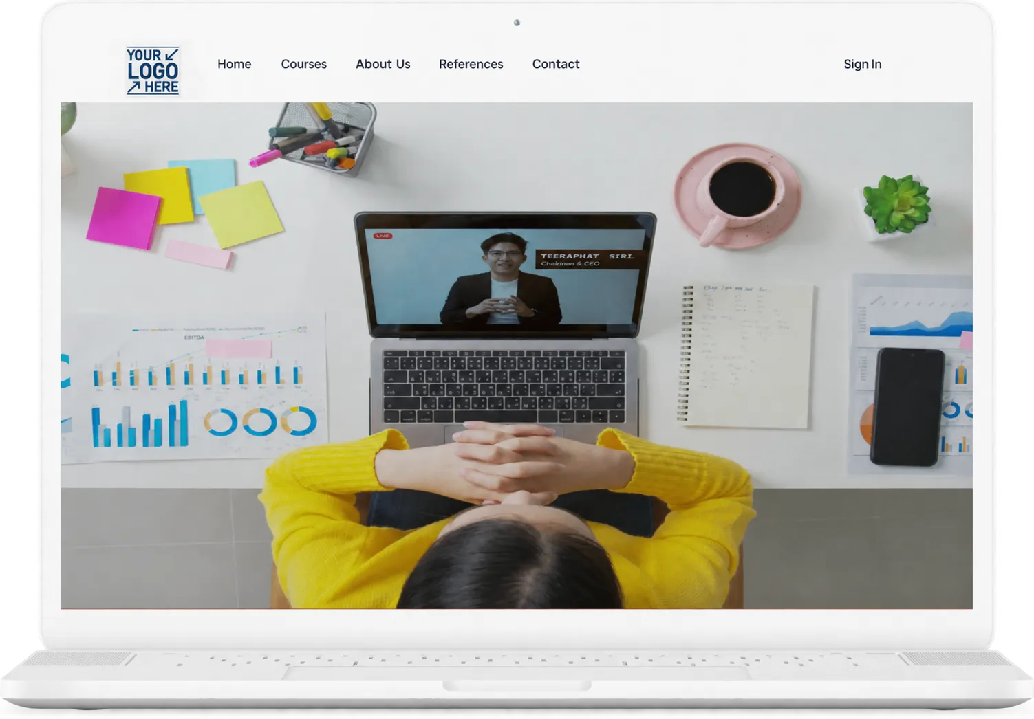 Branded training portal built with Vedubox Website Builder