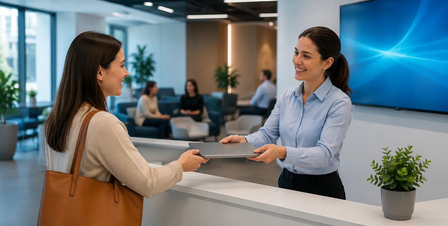 A new hire going through first-day onboarding
