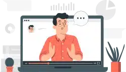 An online trainer delivering a lesson