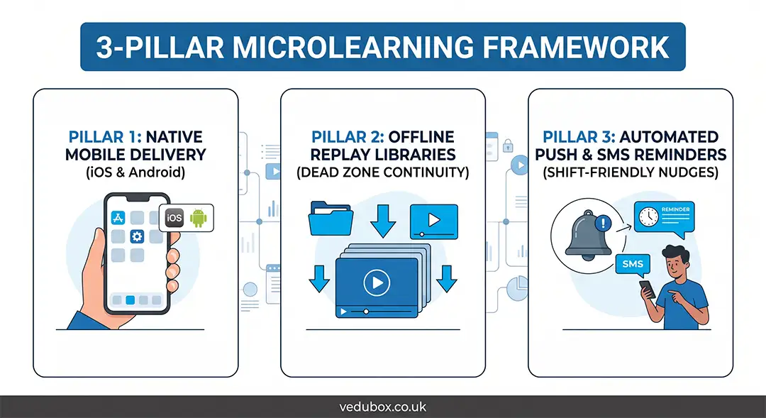 Three-pillar microlearning framework for supply chain enablement
