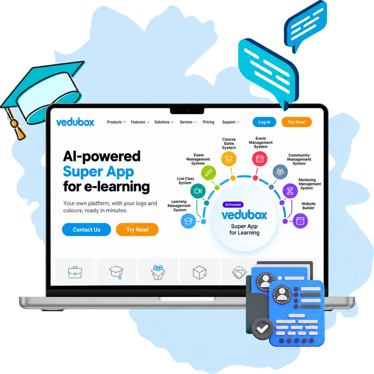 The Vedubox AI-powered e-learning app screen