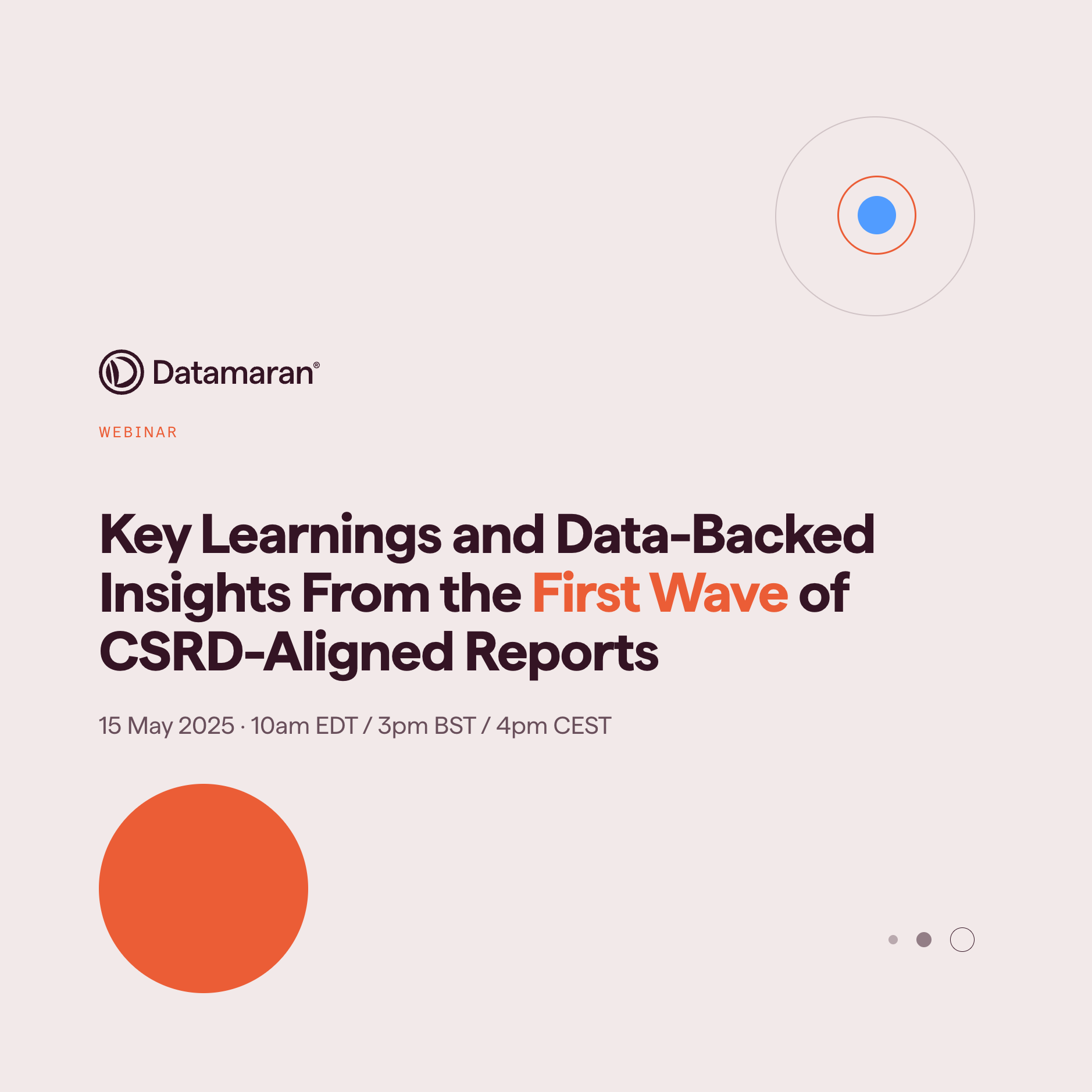 Illustration introducing webinar on Key Learnings and Data-Backed Insights From the First Wave of CSRD-Aligned Reports