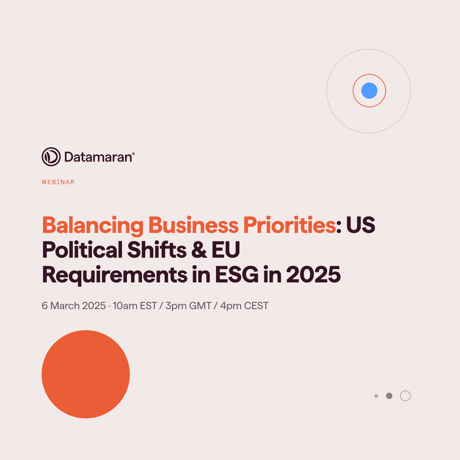 Illustration introducing webinar on Balancing Business Priorities: US Political Shifts & EU Requirements in ESG in 2025