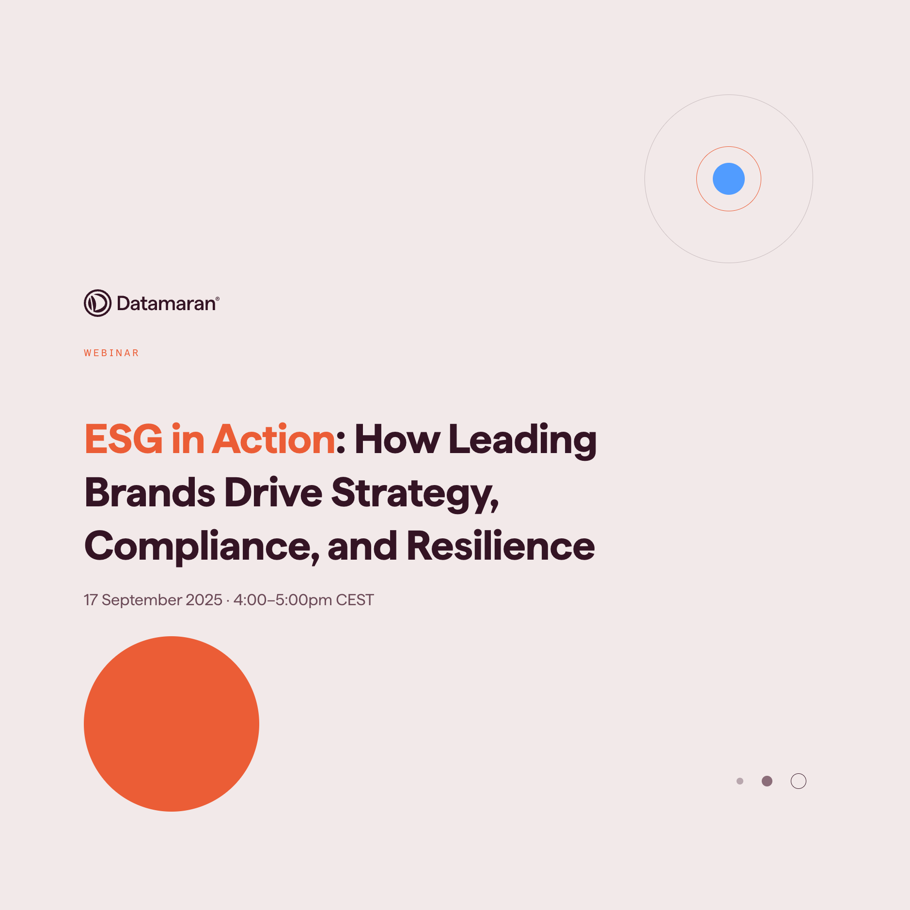 Illustrating introducing Webinar: ESG in Action: How Leading Brands Drive Strategy, Compliance, and Resilience