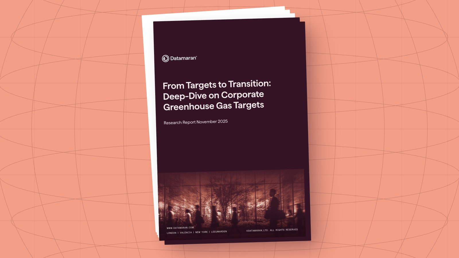 Cover of Datamaran research report: From Targets to Transition, a deep dive on corporate GHG targets.