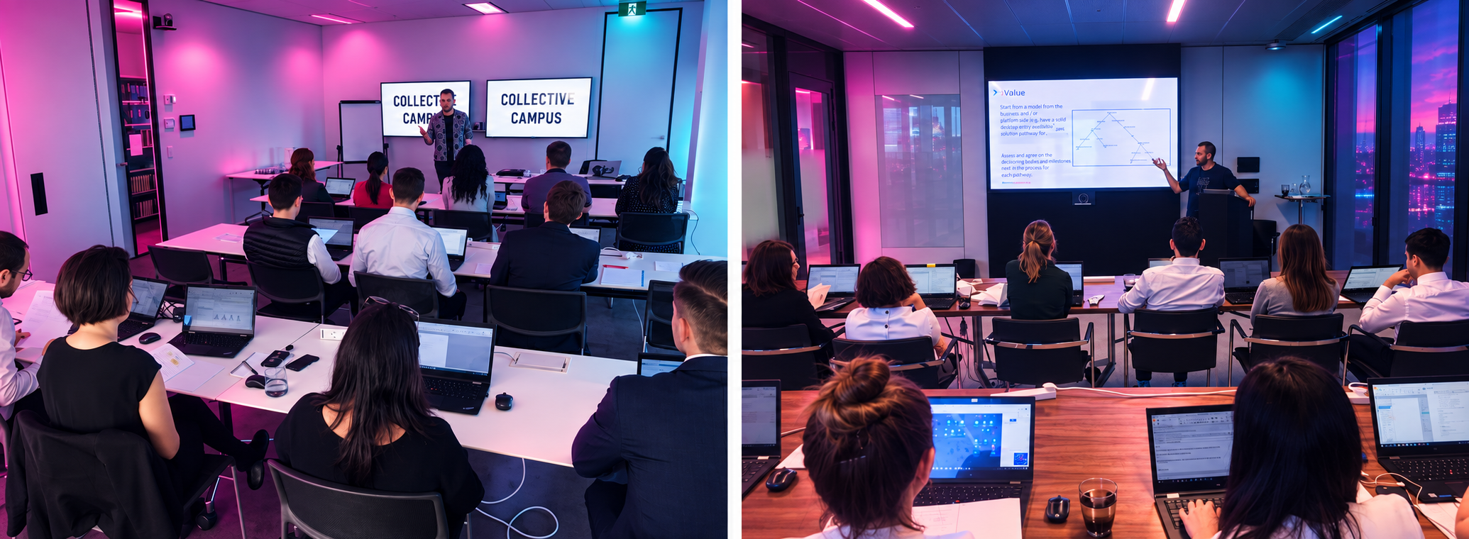 Team in a hands-on AI session