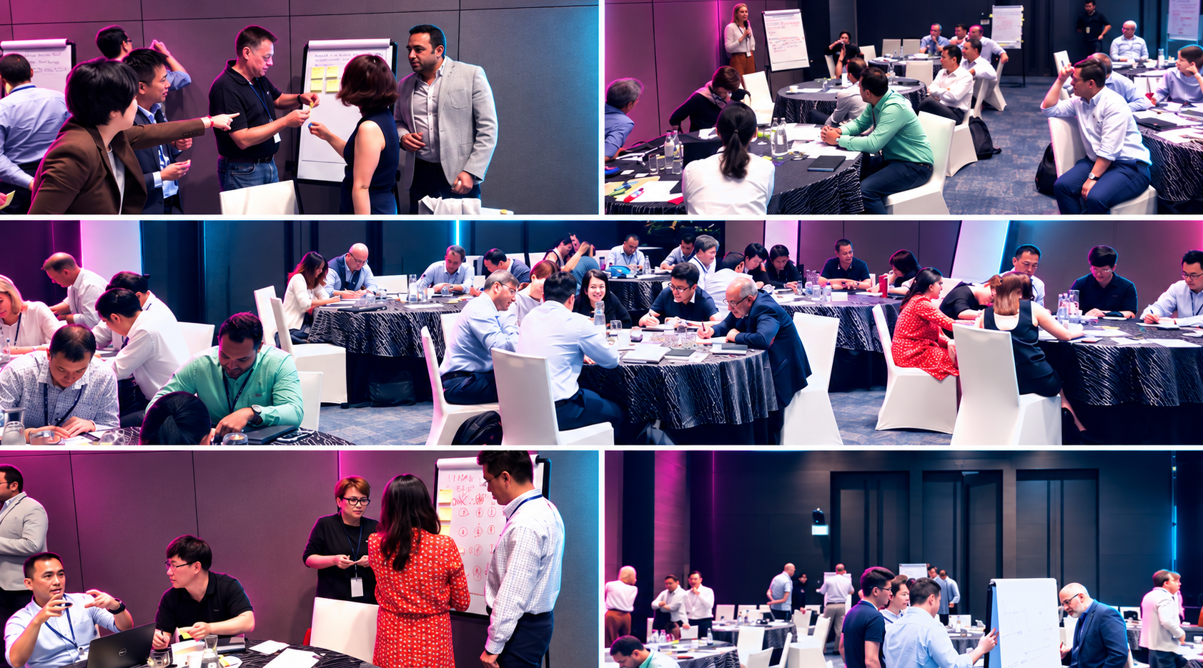 Team working at an agile board