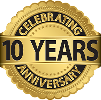 Celebrating 10 years badge anniversary