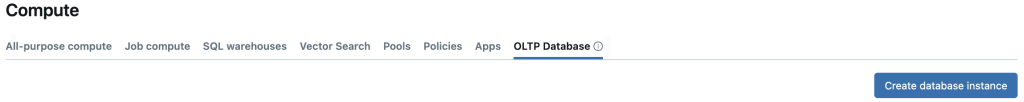 Figure 5: Create new OLPT database instance